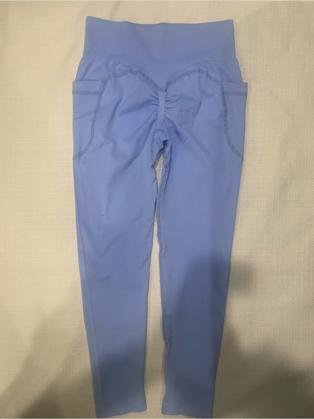 (NWT) High Waisted Periwinkle Blue Seamless Pocket Leggings Size - Picture 7 of 12